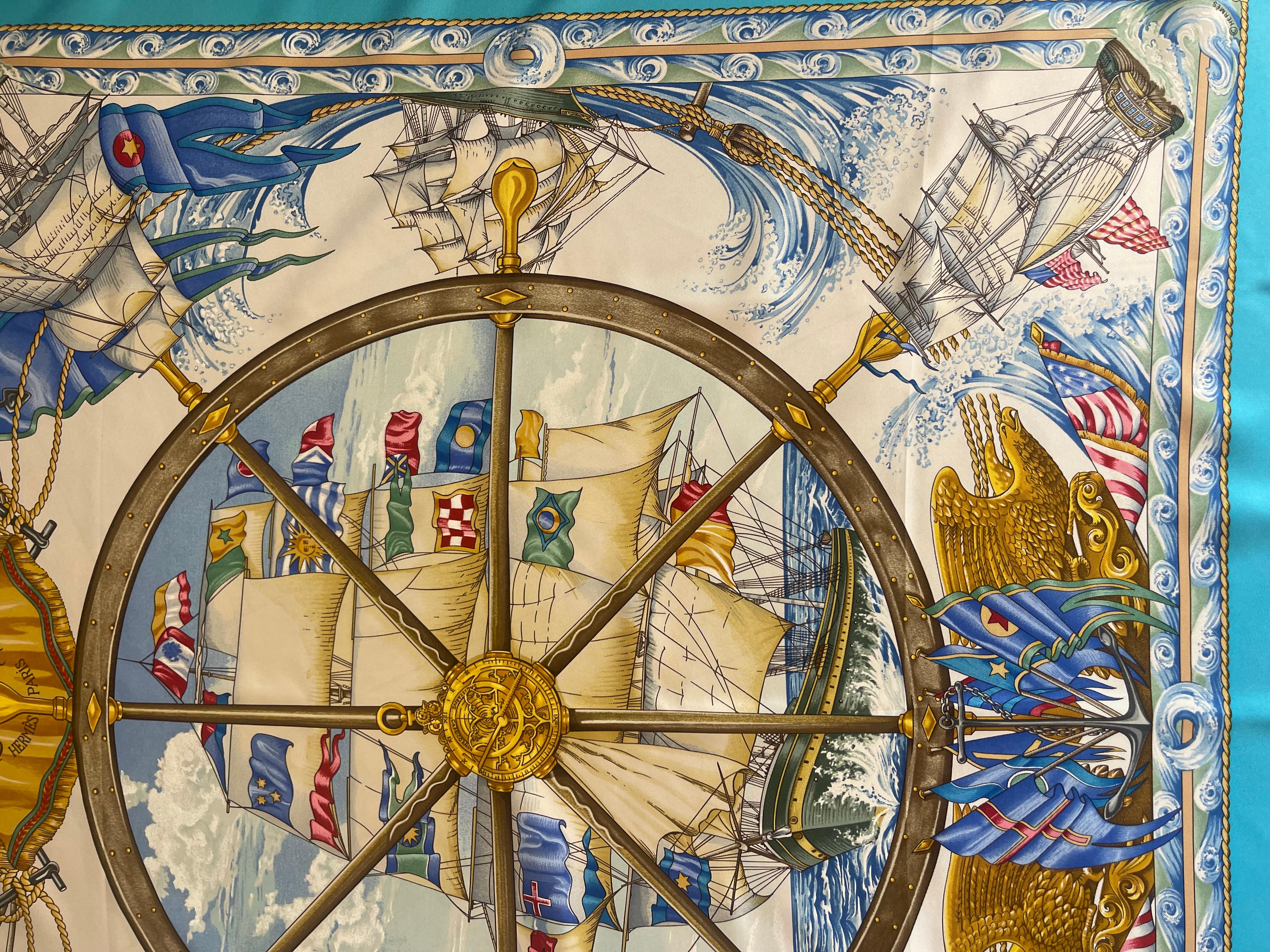 Hermès Silk Scarf “Vive Le Vent” 1992 For Sale 3
