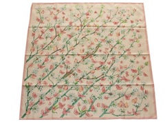 Hermès Silk Scarf Vol Amoureux des Azurés Butterflies Soft Pink 90 cm