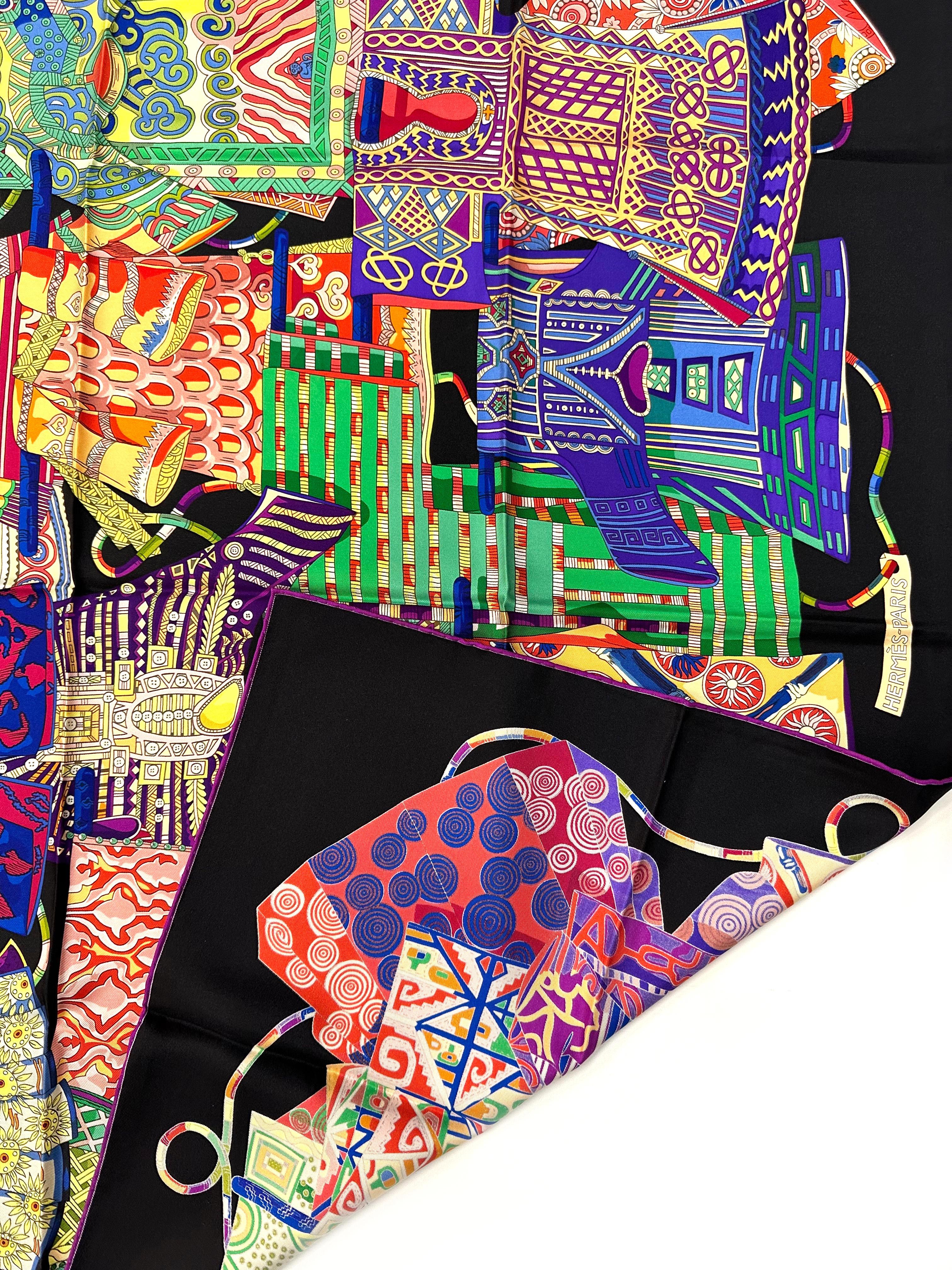 Women's or Men's Hermes Silk Scarf, Voyage En Etoffes For Sale