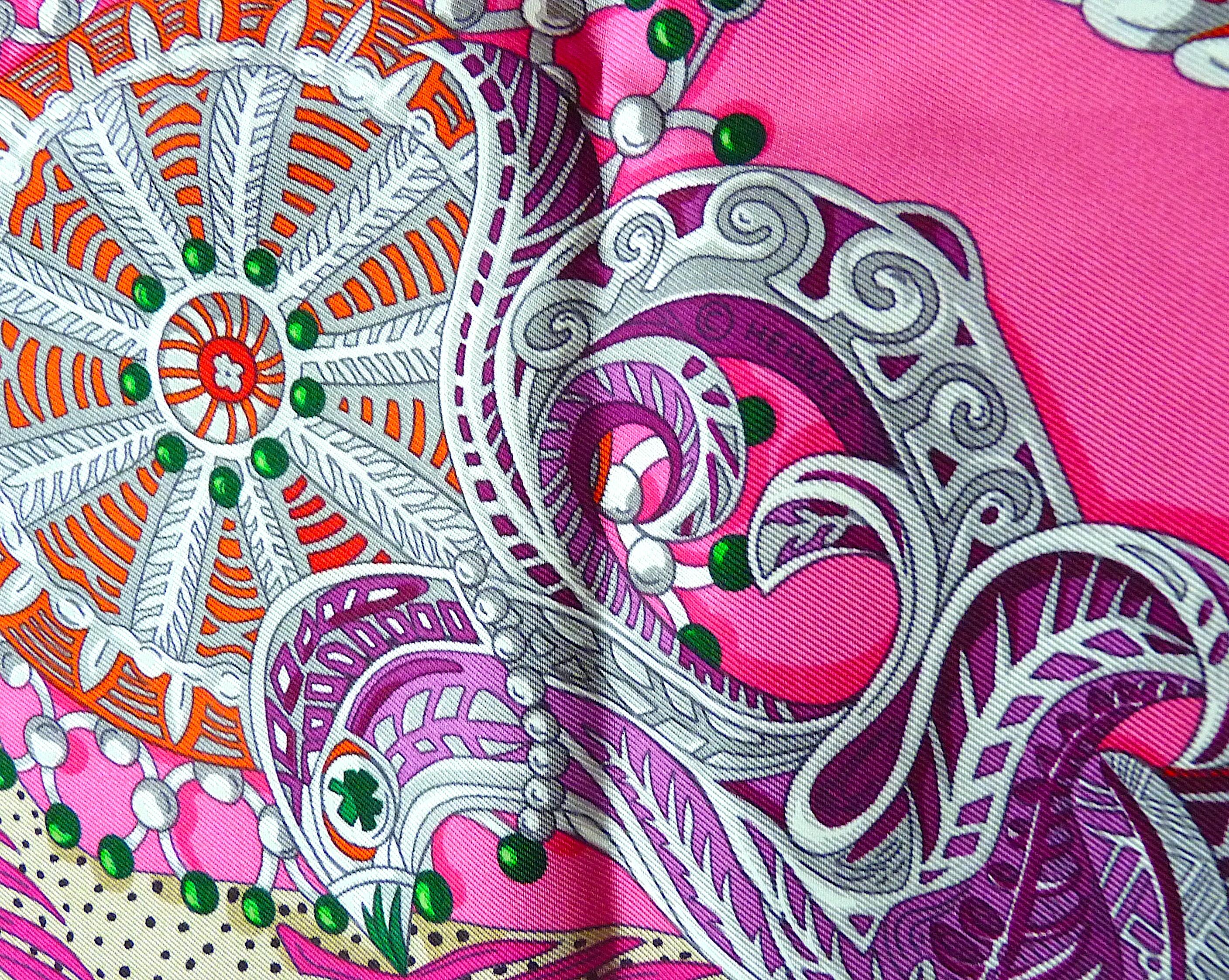 Pink HERMES Silk Scarf 35