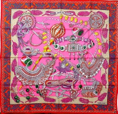 HERMES Silk Scarf 35"  "Zénobie, Reine de Palmyre" with Hermes Box