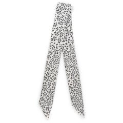 HERMES silk SCATTERED LETTERS Twilly Scarf White