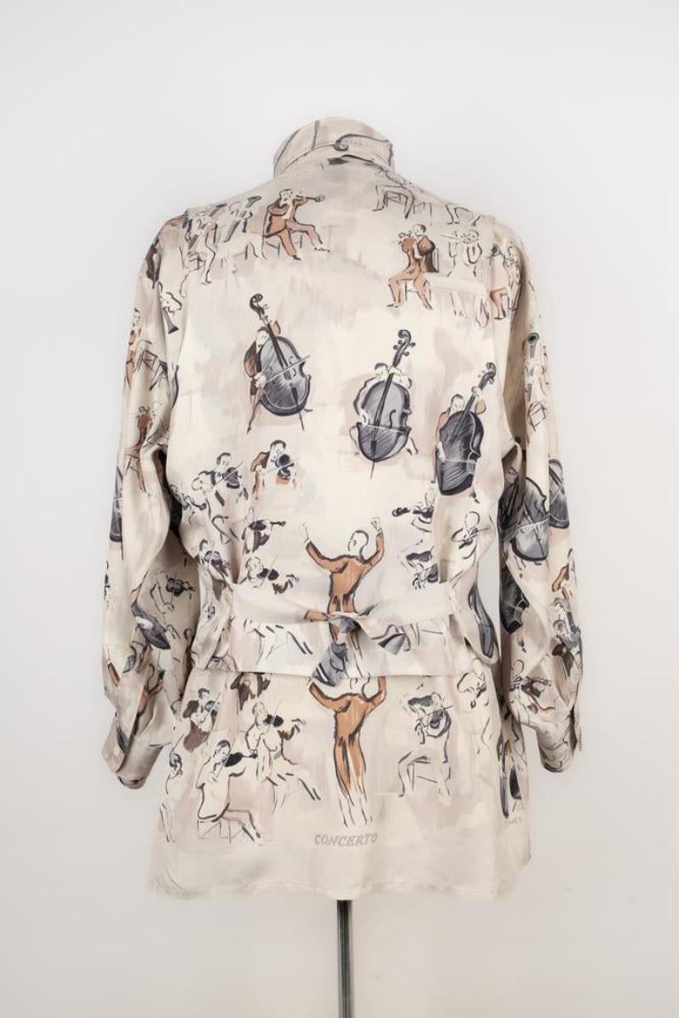 Men's Hermès Silk Shirt and Jacket, 1963 For Sale