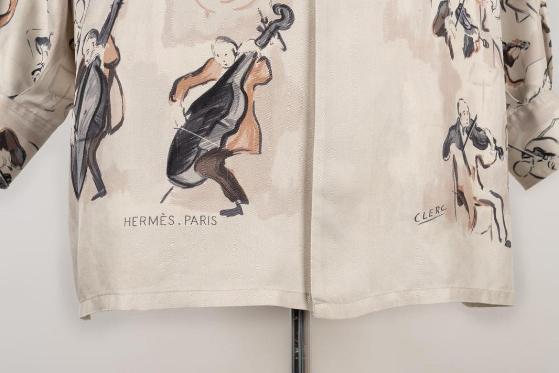 Hermès Silk Shirt and Jacket, 1963 For Sale 2