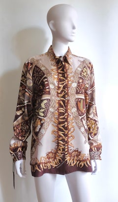 HERMÈS - Camisa de seda "Aux Pays des Épices" By Annie Faivre 2001/08 - Tg 44