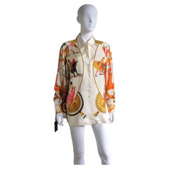 HERMÈS - Silk Shirt "Plaza de Toros" By Hubert de Watrigant