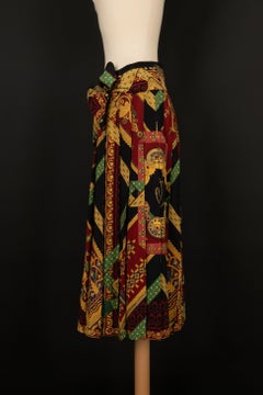 Gonna di seta di Hermès illustrata con il tema "Brin d'or", 1982