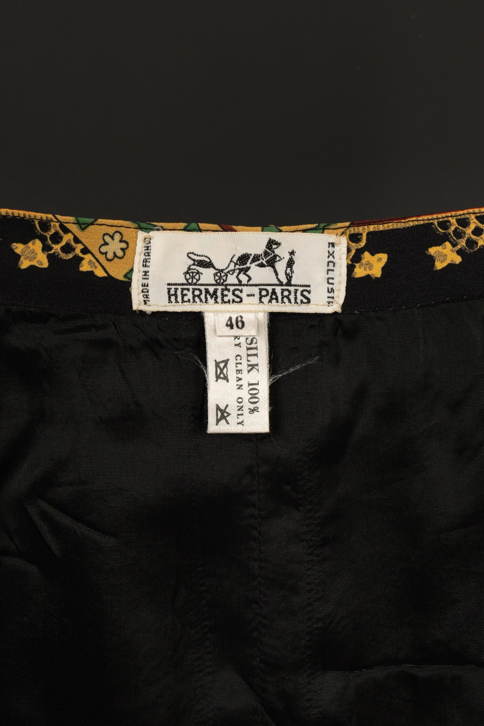Hermès Silk Skirt Illustrated with Theme 