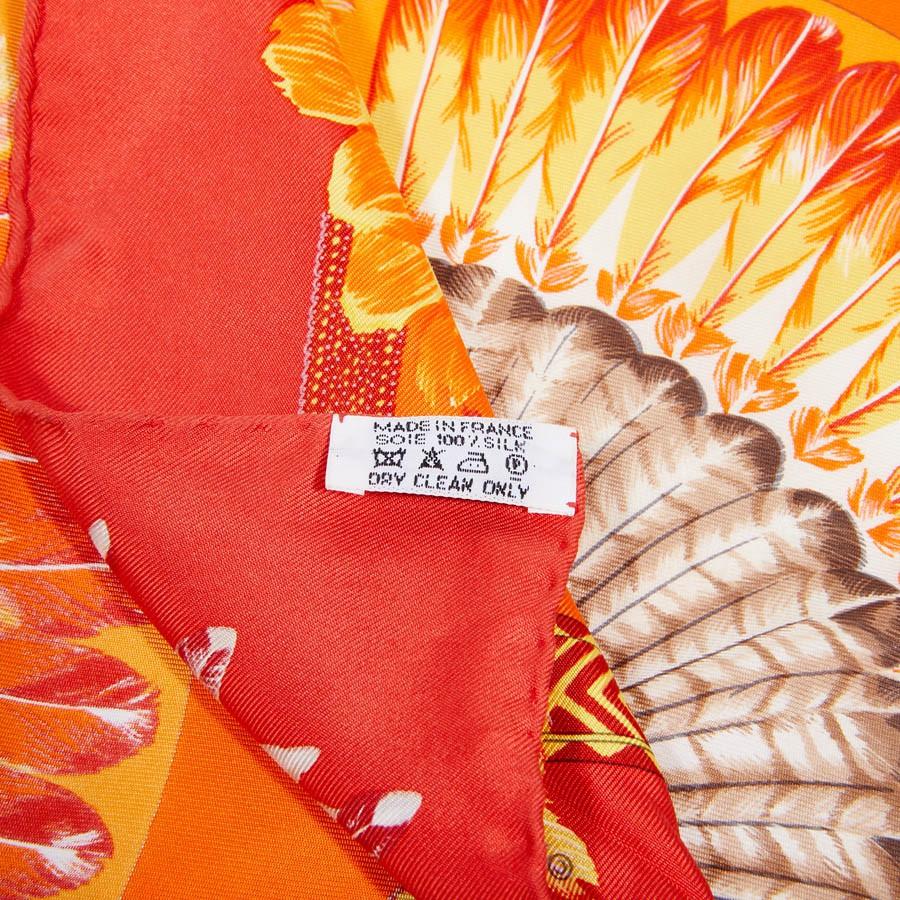 Women's or Men's Hermès Silk Small Square Orange Scarf 
