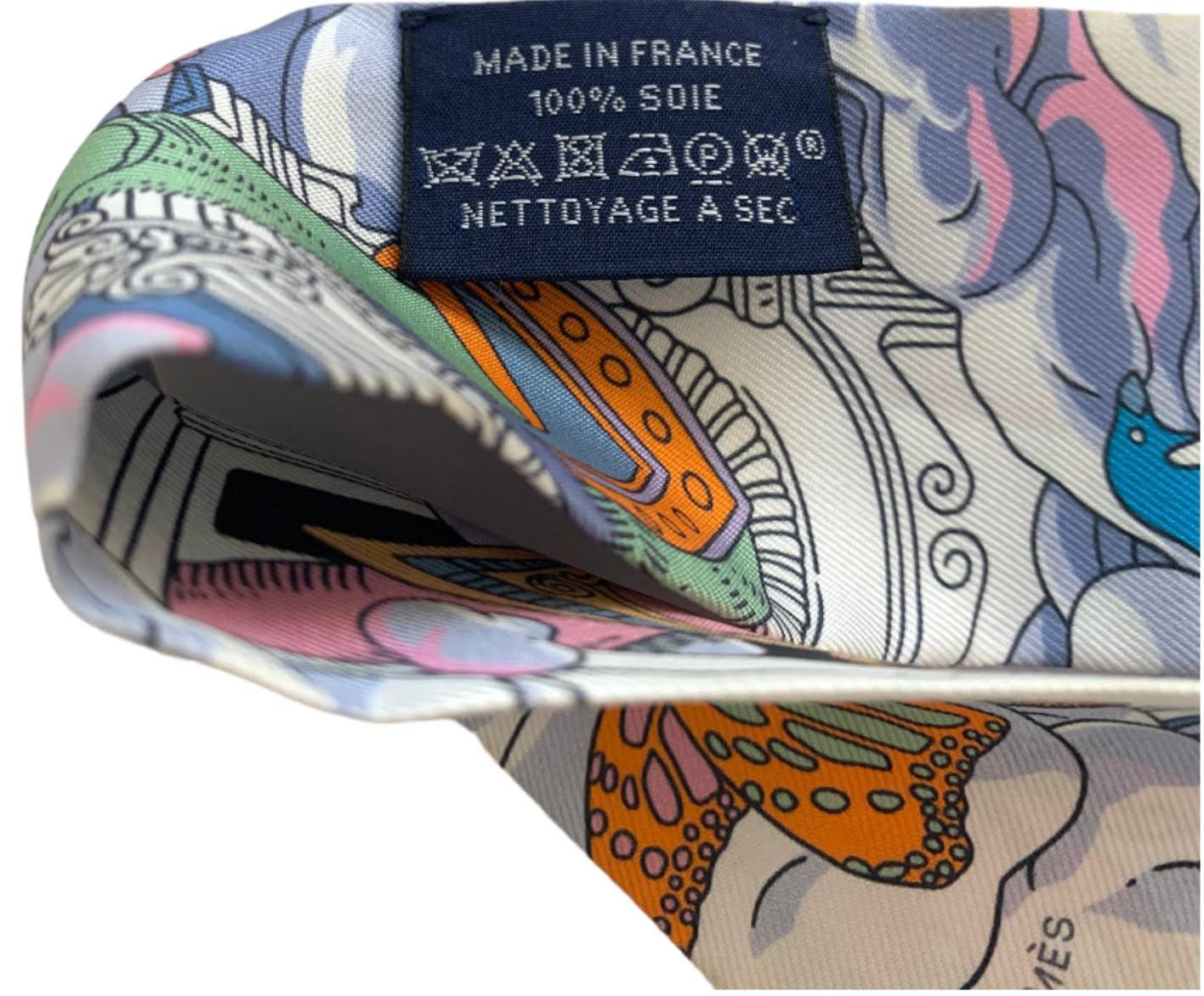 Women's or Men's Hermes Silk Sur Mon Nuage Twilly in Blue & Muave