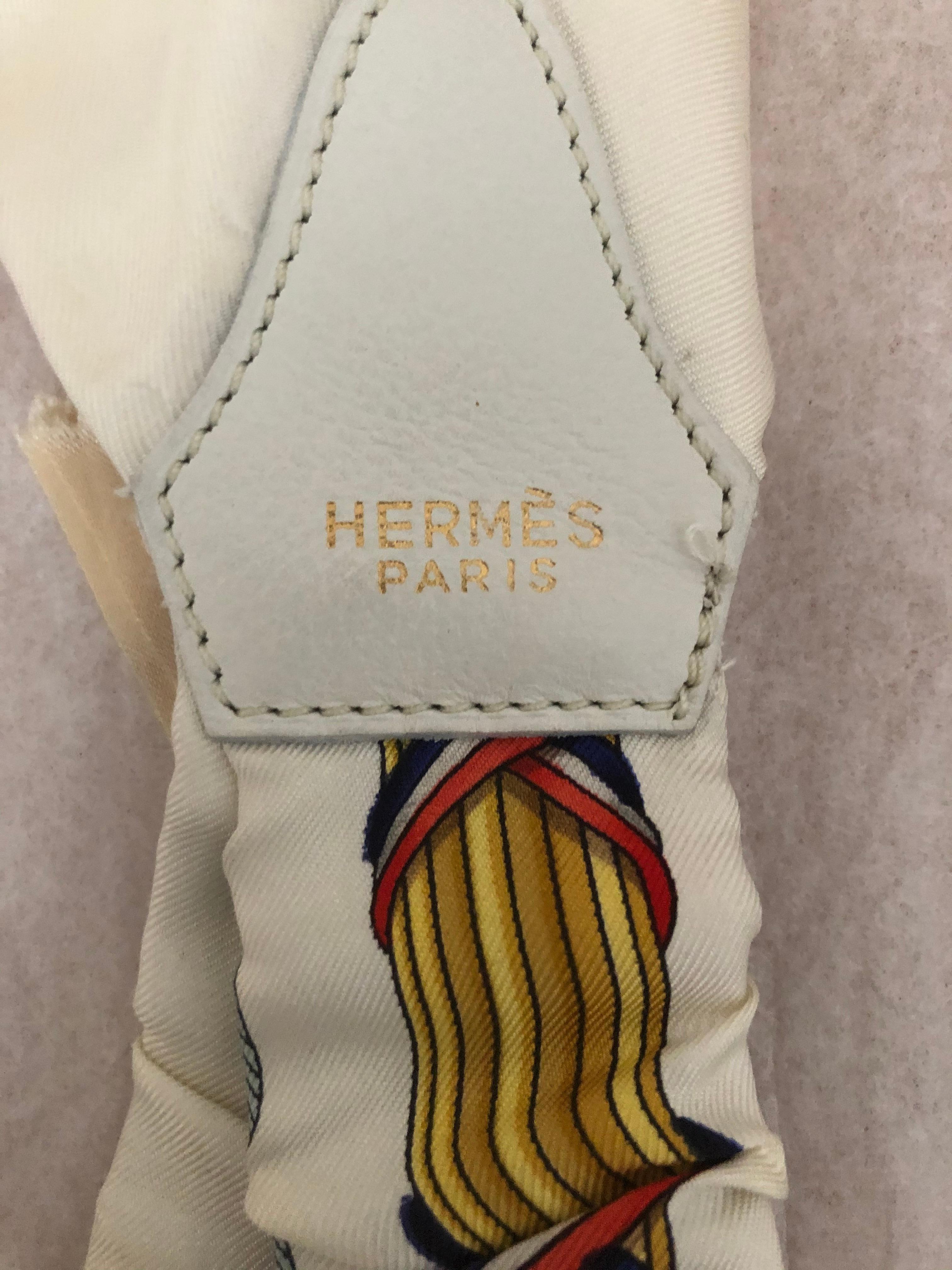 Beige Hermes Silk Suspenders 