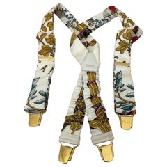 Hermes Silk Suspenders "Republique Francaise Liberte Egalite Fraternite" w/Box
