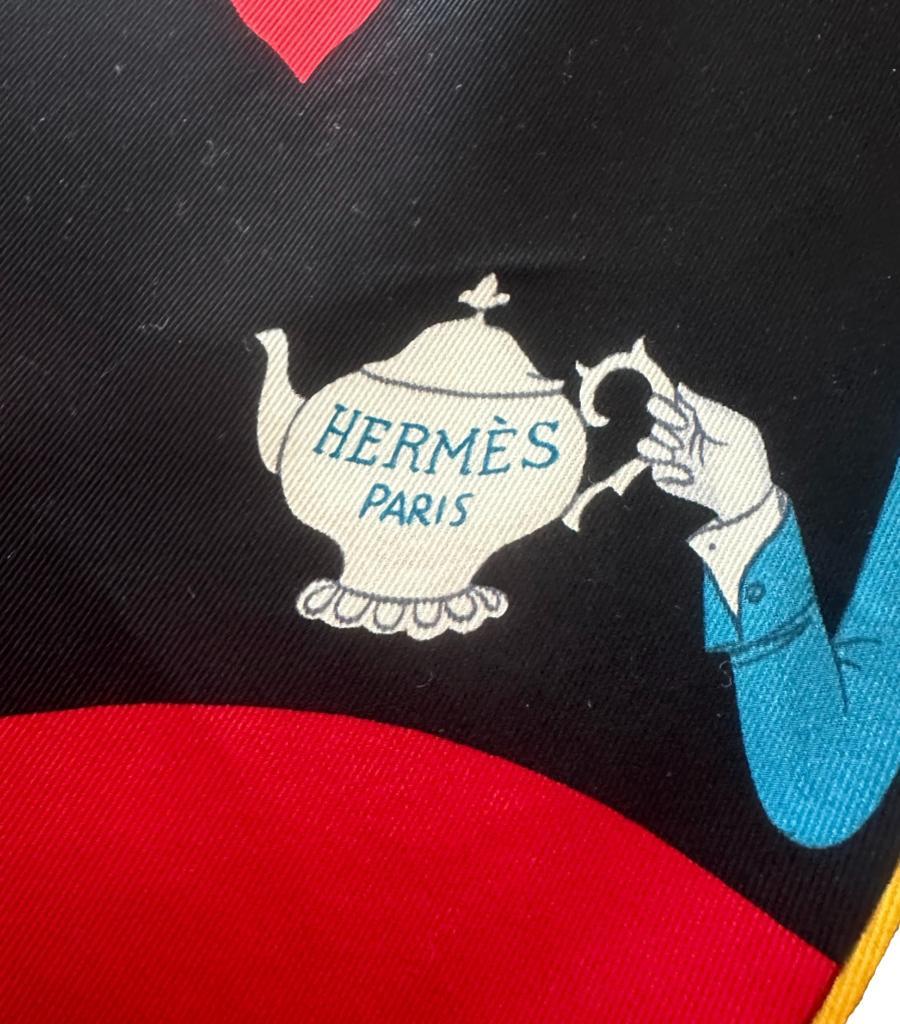 Hermes Silk Tea Time Medallion Scarf For Sale 3