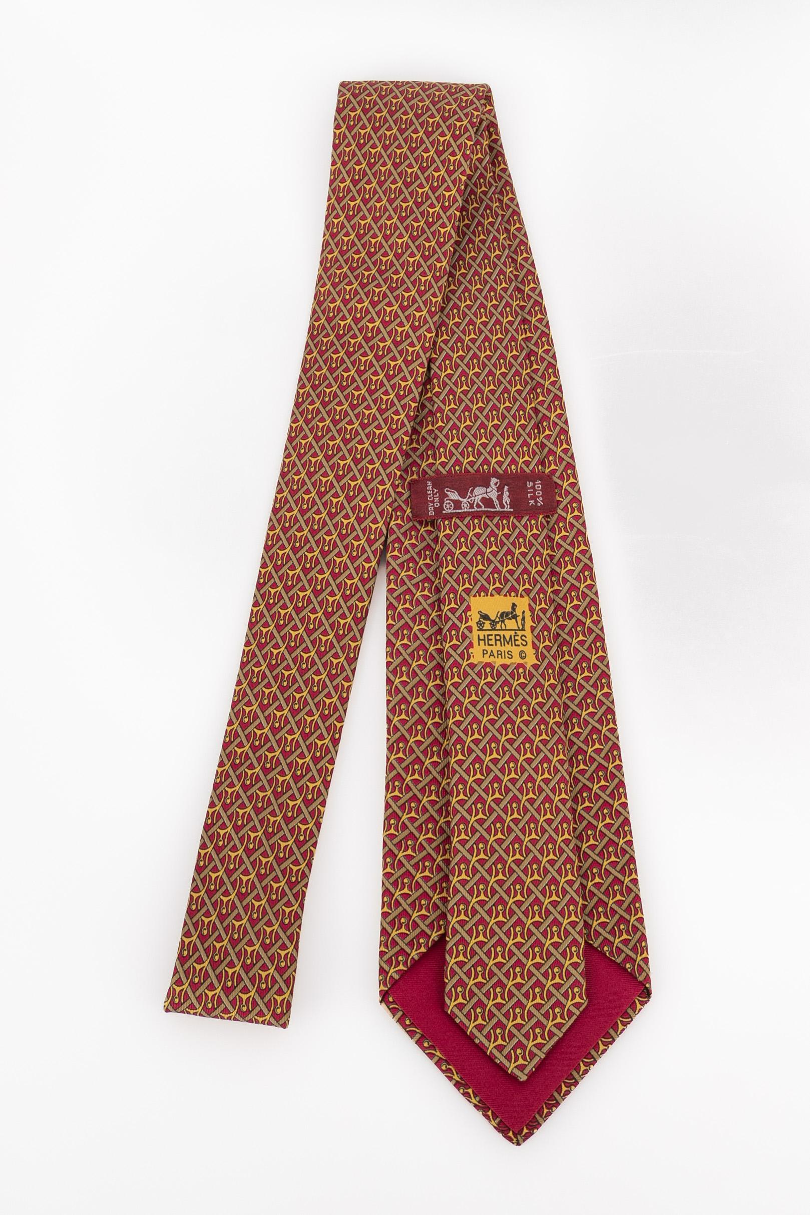 Hermès Seidenkrawatte (Braun) im Angebot