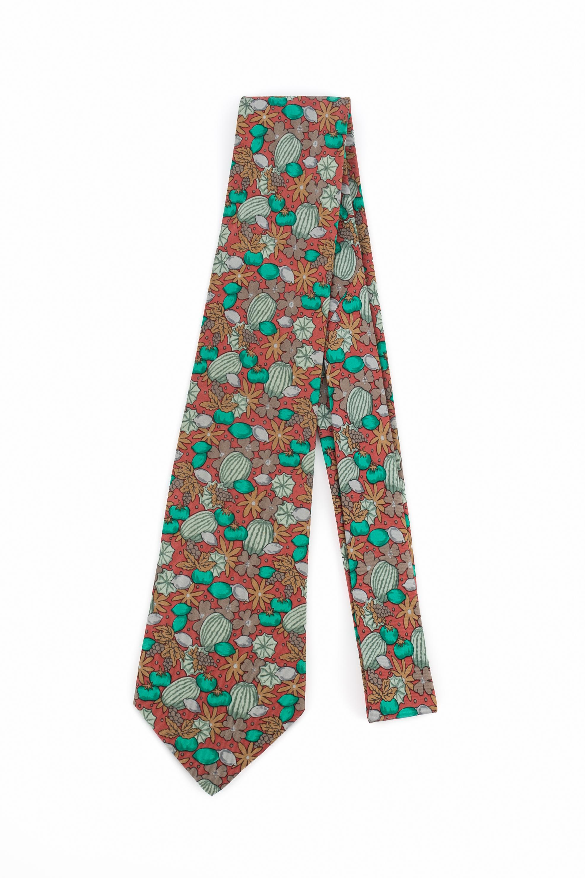 Brown Hermès silk tie For Sale