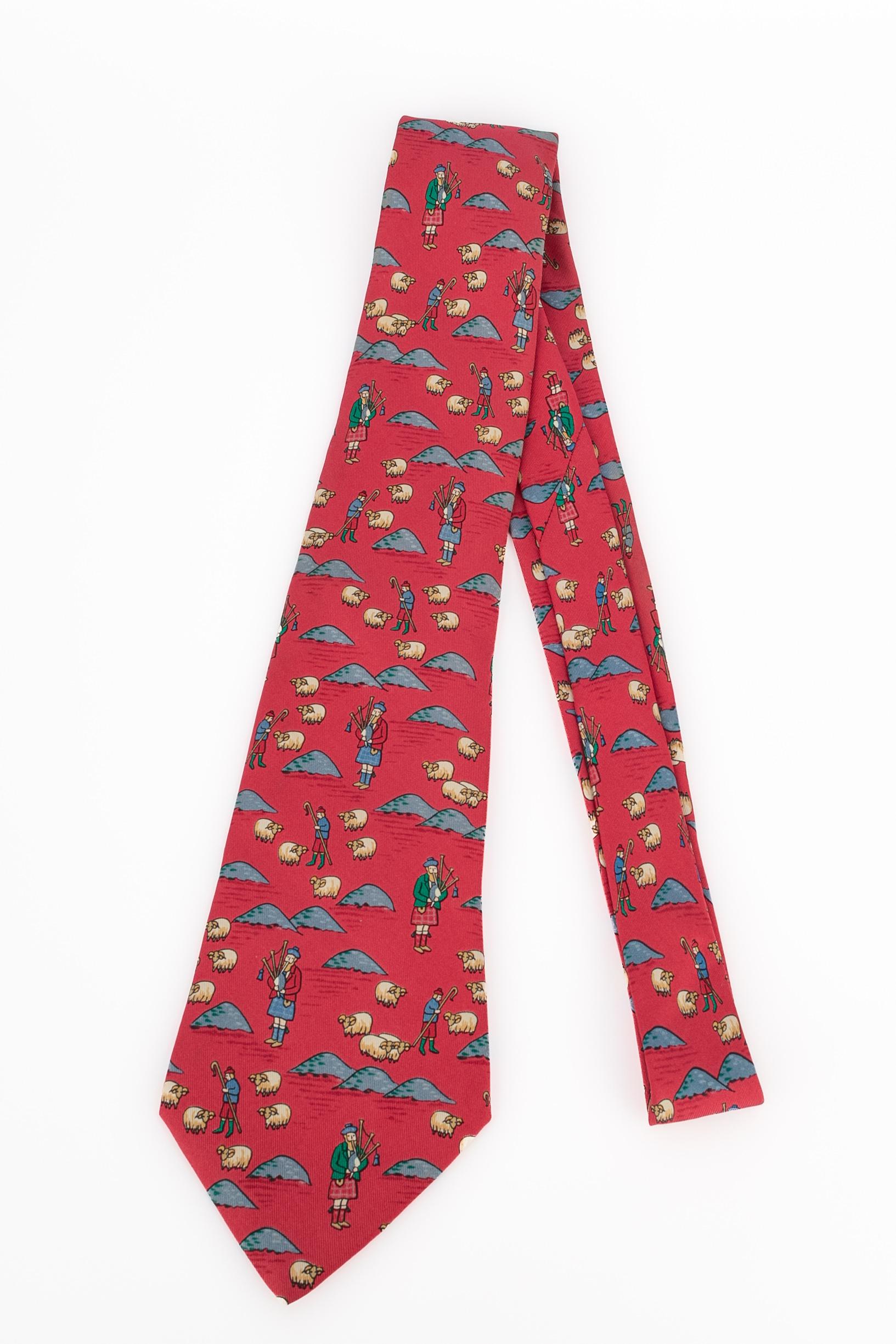 Corbata de seda Hermès en Excelente Estado en SAINT-OUEN-SUR-SEINE, FR