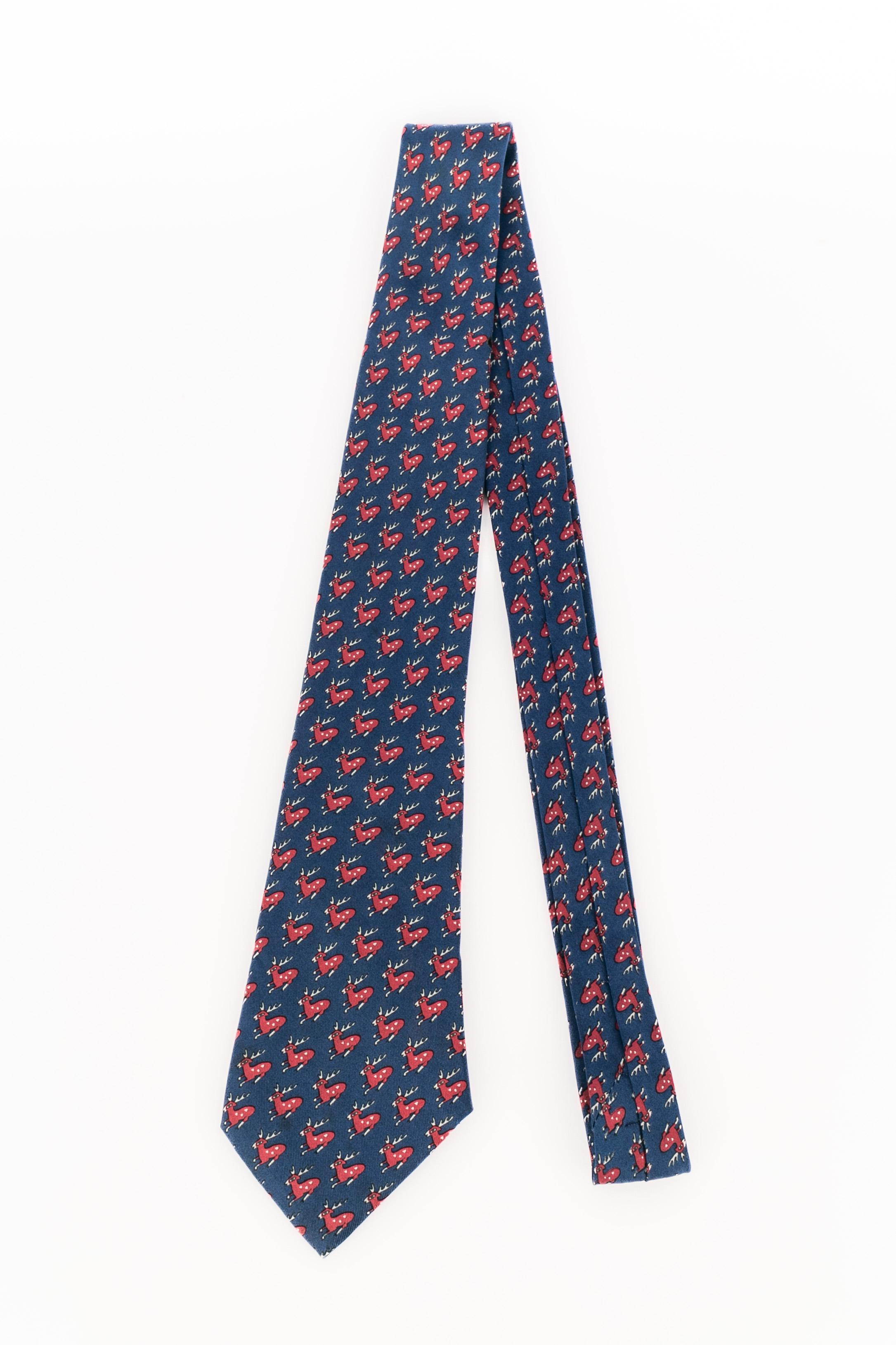 Hermès silk tie In Good Condition For Sale In SAINT-OUEN-SUR-SEINE, FR