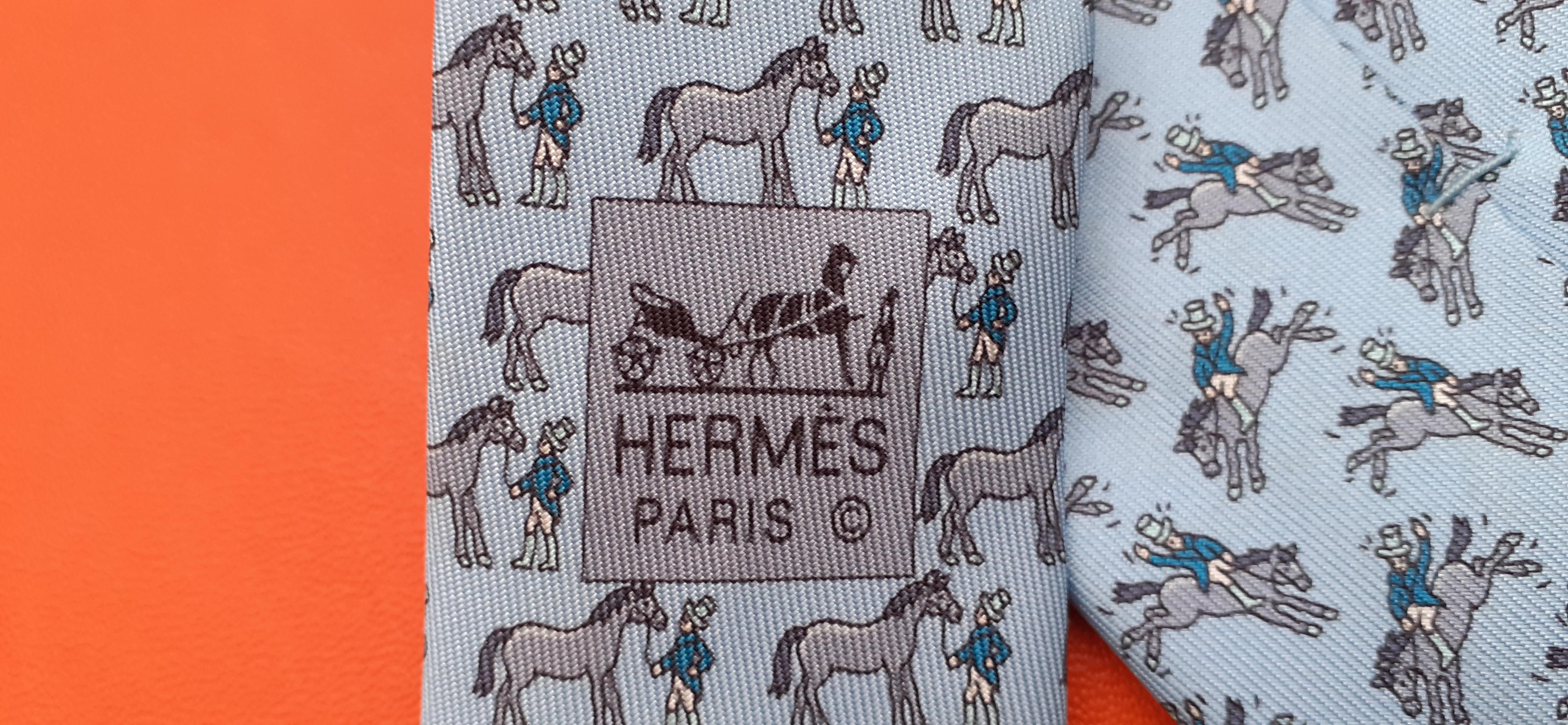 Cravate en soie Hermès Horse Riding Rodeo Print Texas en vente 3