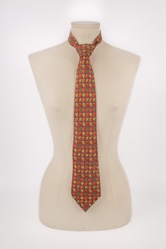Hermès Silk Tie Illustrated with Leaves