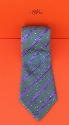 Hermès Silk Tie Roofs of Paris Print Rare