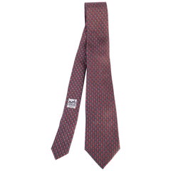 Hermès Silk Tie with Geometric Pattern