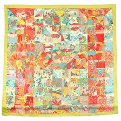 Hermes Silk Tiled Garden Printed Scarf