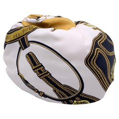 Hermes Silk Turban Hat Harnais des Présidents By Francoise Heron