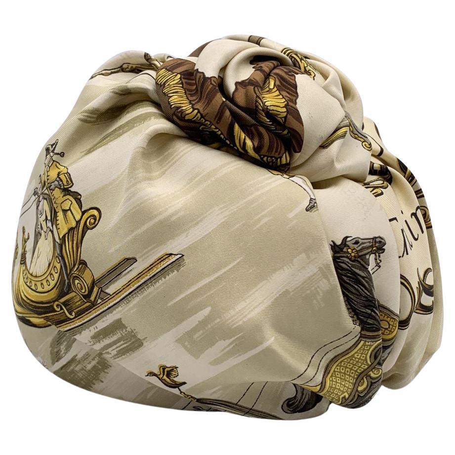 Hermes Silk Turban Hat Traineaux et Glissades Francoise de la Perriere For Sale