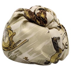 Hermes Silk Turban Hat Traineaux et Glissades Francoise de la Perriere