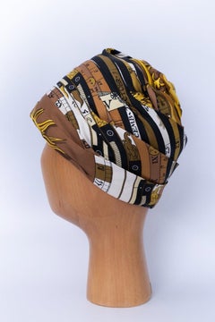 Hermès Silk Turban with "Astrologie"Print, 1963