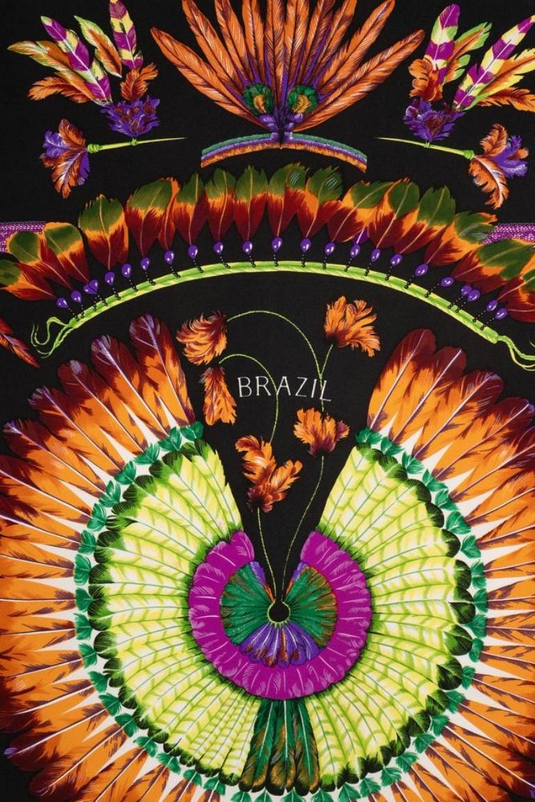 Hermès Silk Twill Foulard/Scarf 'Brazil', 1989 3
