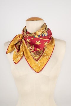 Foulard/Écharpe en sergé de soie Hermès "Carpe Diem", 1994