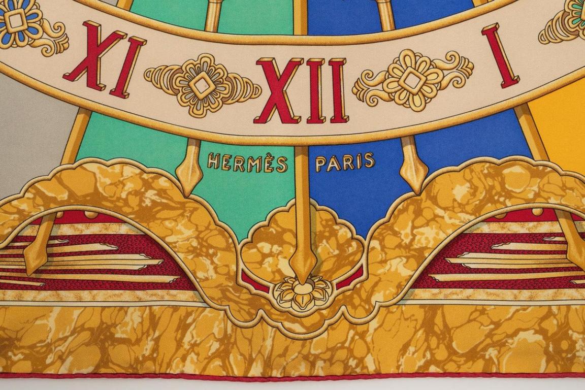 Hermès Silk Twill Foulard/Scarf 'Carpe Diem', 1994 In Excellent Condition In SAINT-OUEN-SUR-SEINE, FR