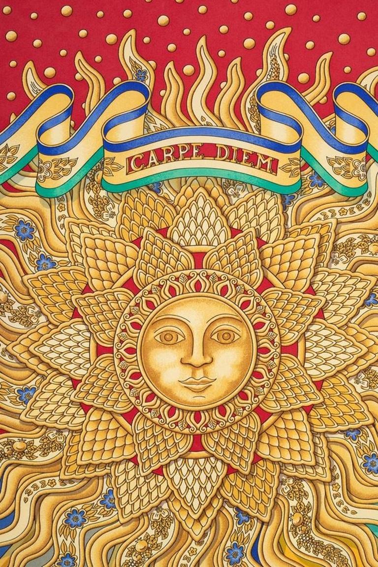 Hermès Silk Twill Foulard/Scarf 'Carpe Diem', 1994 2