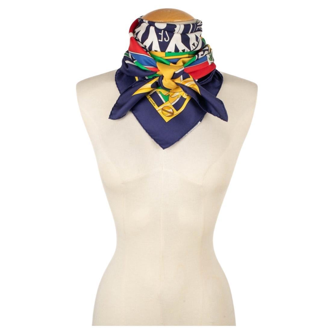 Hermès - (Made in France) Multicolored silk twill scarf entitled 