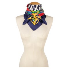 Hermès Silk Twill Foulard / Scarf Entitled with 'sextants', 1981