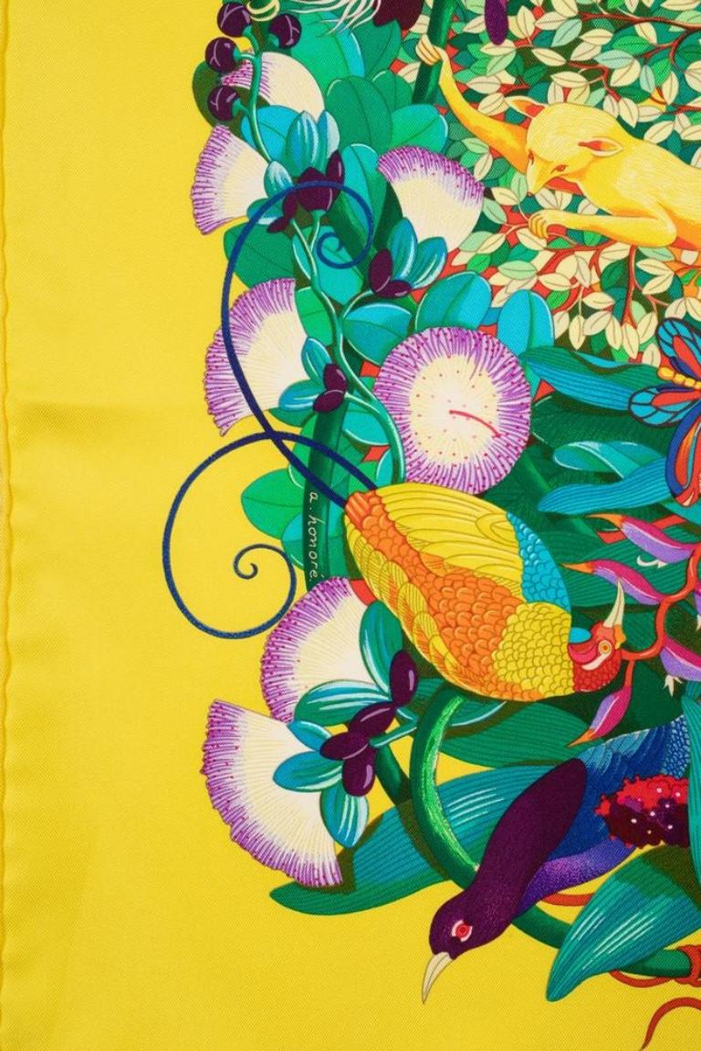 Women's Hermès Silk Twill Foulard/Scarf 'In the Heart of Life', 2007 For Sale