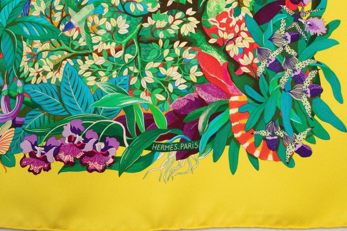 Hermès Silk Twill Foulard/Scarf 'In the Heart of Life', 2007 For Sale 1