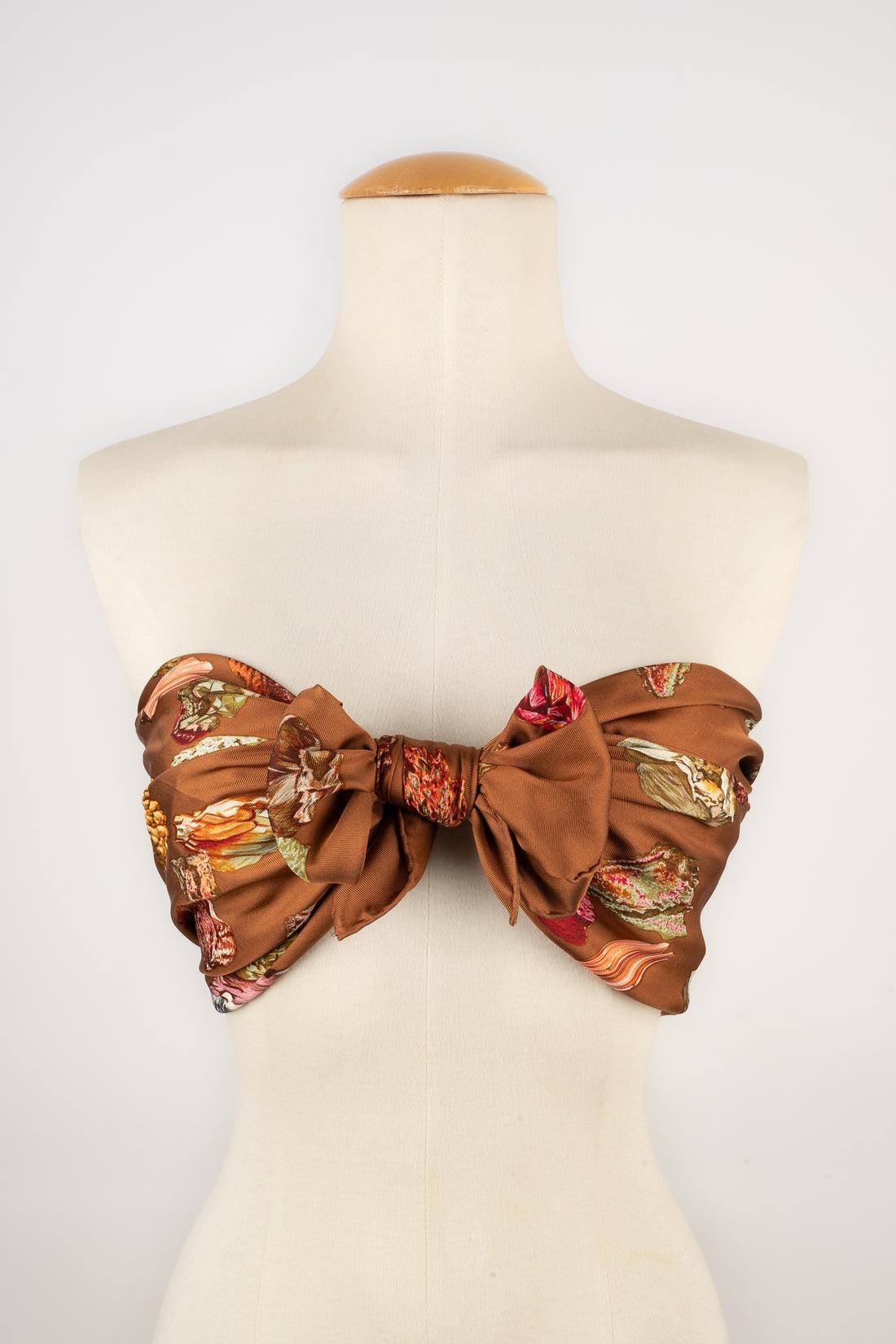 White Hermès Silk Twill Foulard/Scarf 'Minerals', 1959