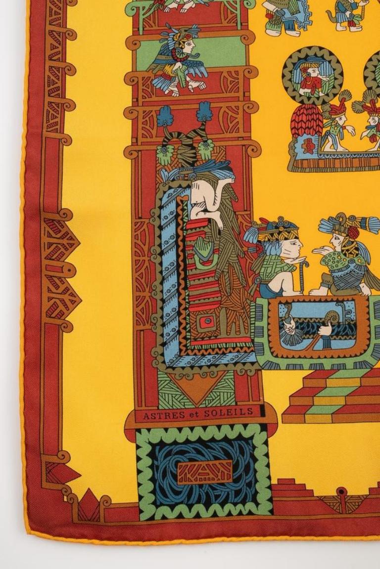 Women's Hermès Silk Twill Foulard/Scarf 'Trees and Suns', 1994