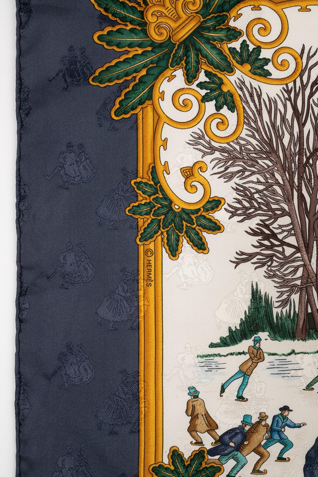 Foulard/Écharpe en sergé de soie Hermès 'A Winter Joy', 1993 1