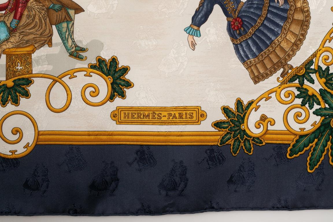 Foulard/Écharpe en sergé de soie Hermès 'A Winter Joy', 1993 2