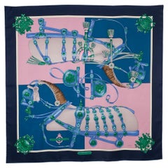 Hermès Silk Twill Foulard / Scarf with the "Harnais De Cour", 1977
