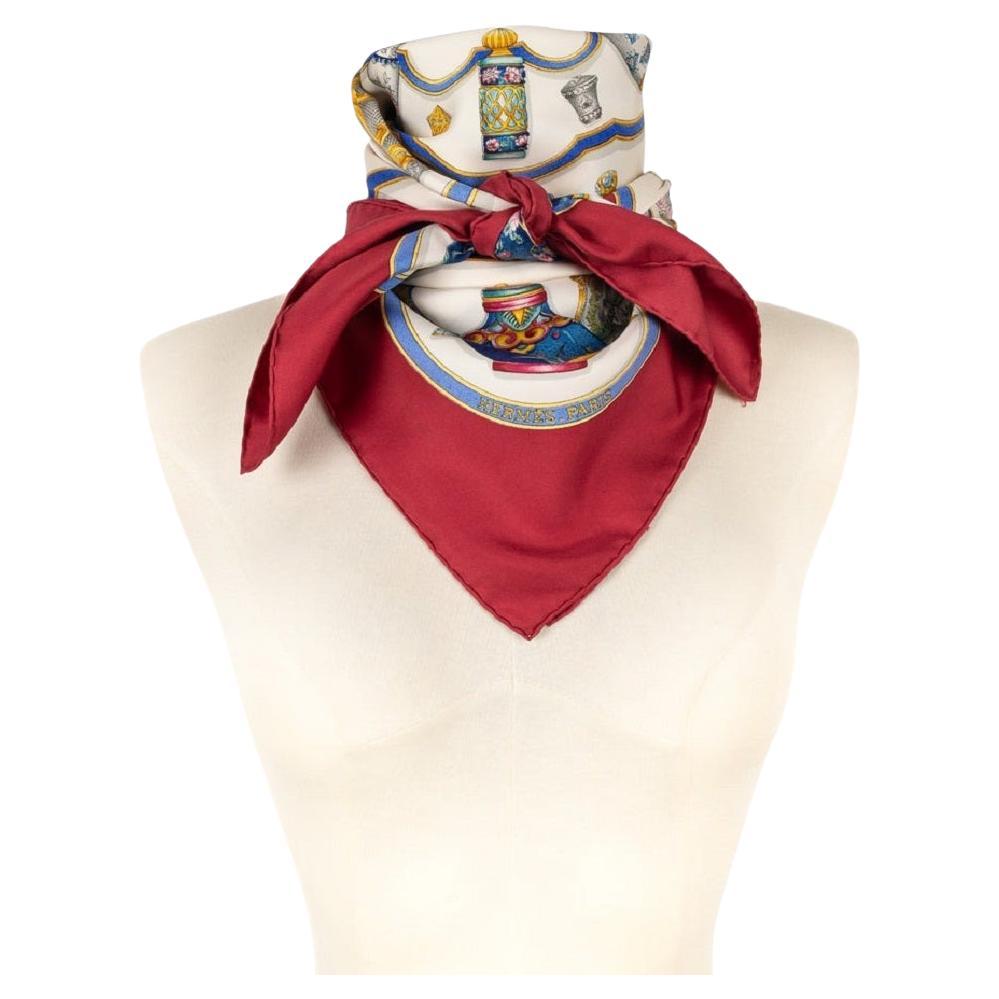 Hermès - (Made in France) Topstitched silk twill foulard / square scarf entitled “Qu’importe le Flacon…Pourvu qu’on ait l’ivresse” ('No matter the bottle... As long as we have euphoria' which means you have to make the most of what you've got)