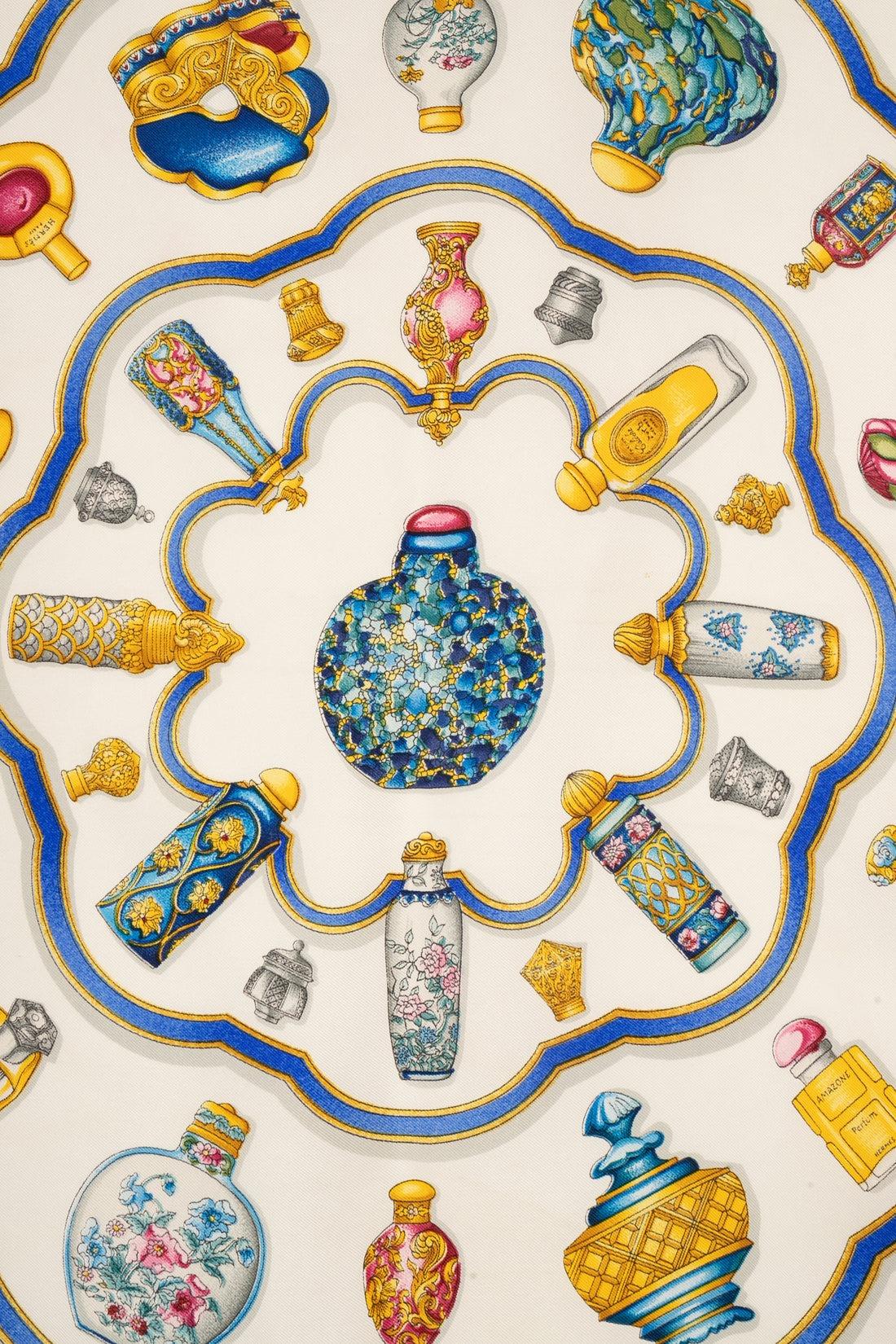 Hermès Silk Twill Foulard / Square Scarf with Qu'importe Le Flacon', 1988 In Excellent Condition In SAINT-OUEN-SUR-SEINE, FR