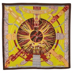 Foulard in twill di seta / Sciarpa quadrata di Hermès con "Cinture e link", 2012
