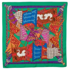 Hermès Silk Twill Foulard / Square Scarf with the "Étendards Et Bannières", 1984 Hermès Silk Twill Foulard / Square Scarf with the "Étendards Et Bannières", 1984