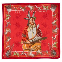 Hermès Silk Twill Foulard / Square Scarf with the "Pani La Shar Pawnee", 1984