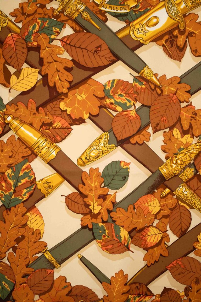 Women's Hermès Silk Twill Square Scarf Entitled with 'au Plus Dru'  , 1998