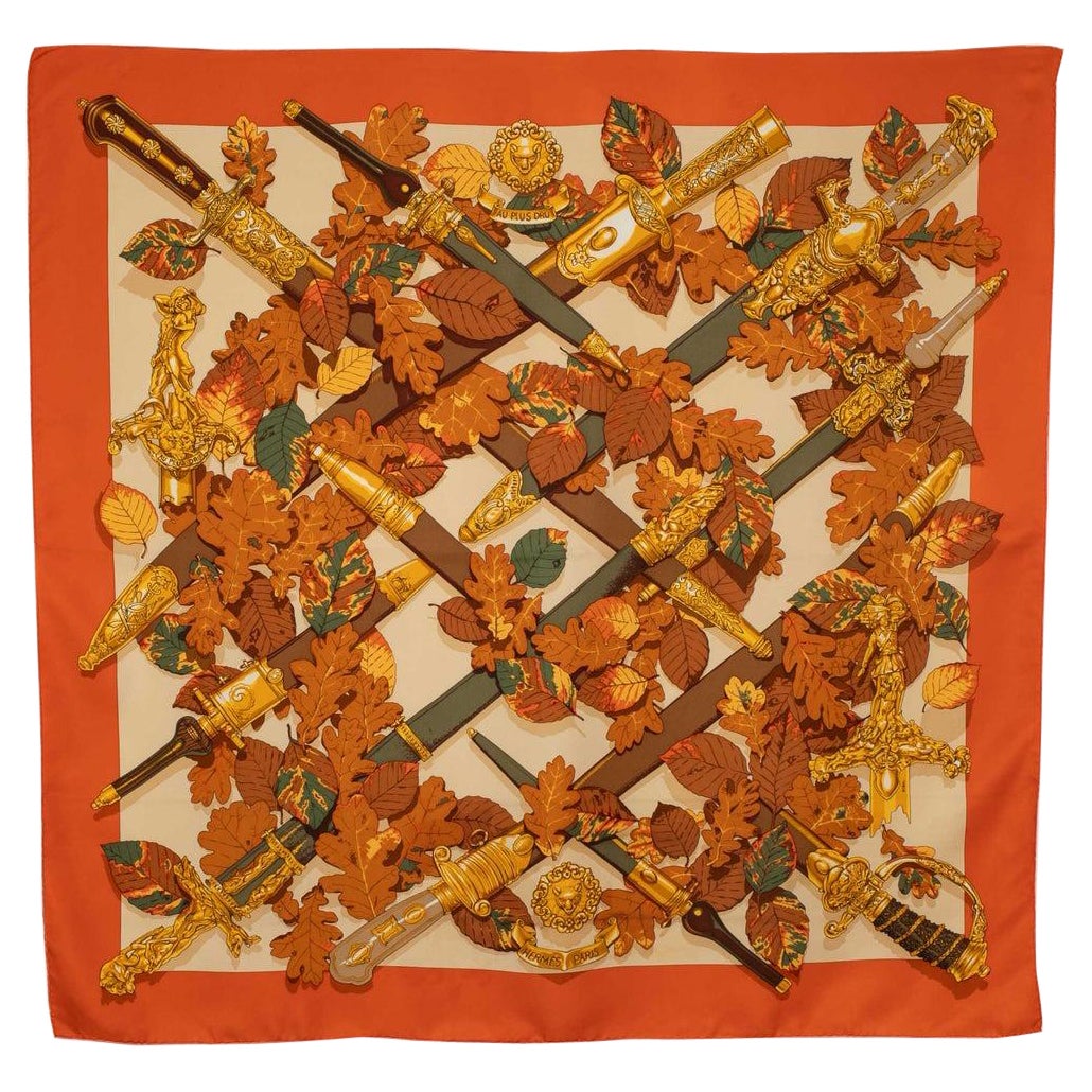Hermès Silk Twill Square Scarf Entitled with 'au Plus Dru'  , 1998